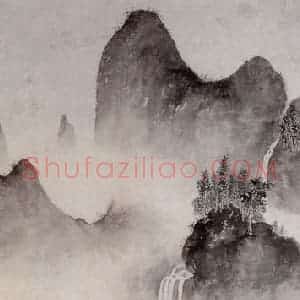 近现代 陈少梅《烟霞秋涉图》国画山水作品图片赏析
