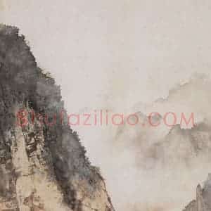 近现代 陈少梅《秋山秋水》国画山水作品图片赏析