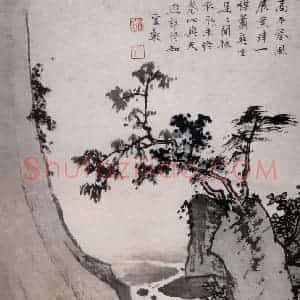 近现代 陈少梅《高木春风》国画综合作品图片赏析
