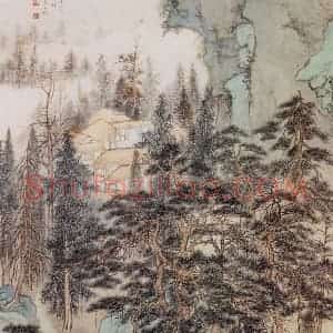 近现代 陈少梅《山居松风图》国画山水作品图片赏析