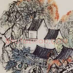 1962年 石鲁《家家都在花丛中》国画人物写意作品图片赏析
