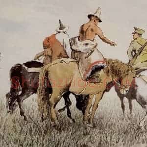 1950年 石鲁《侦察》国画综合写意作品图片赏析