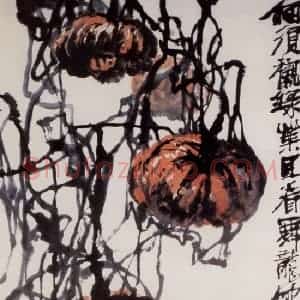 1962年 石鲁《金瓜》国画山水写意作品图片赏析