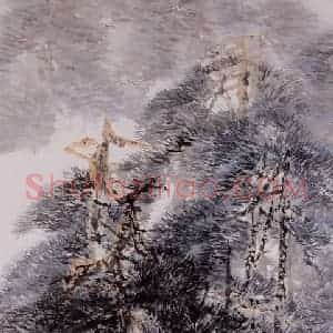 1962年 石鲁《华山松》国画人物写意作品图片赏析
