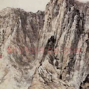 1956年 石鲁《卢克索古迹》国画山水写意作品图片赏析