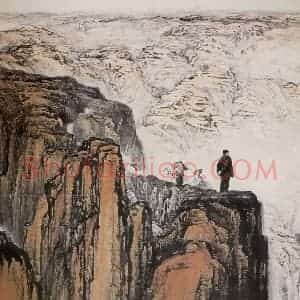 1959年 石鲁《转战陕北》国画山水写意作品图片赏析