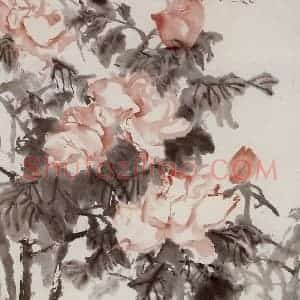 1959年 石鲁《牡丹》国画花鸟写意作品图片赏析