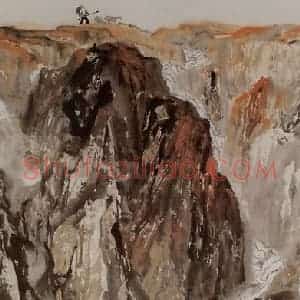 1960年 石鲁《高原放牧》国画山水写意作品图片赏析