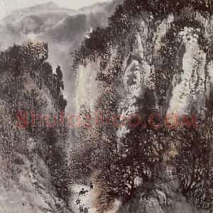 1960年 石鲁《南泥湾途中》国画山水写意作品图片赏析