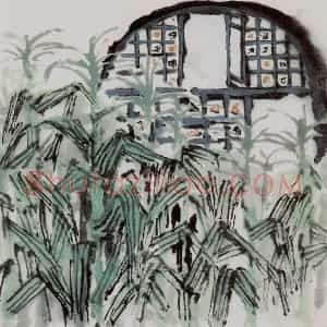 1961年 石鲁《枣园之夜》国画花鸟写意作品图片赏析