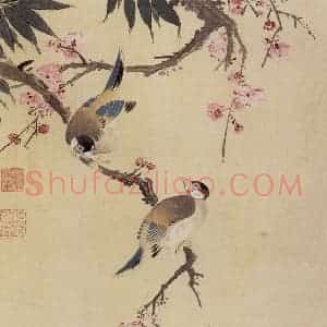 1936年 汪慎生《工笔花鸟册页》国画花鸟工笔作品图片赏析