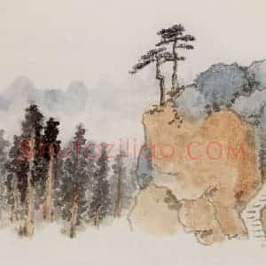 1962年 汪慎生《黄山雁荡记游合册》国画花鸟写意作品图片赏析
