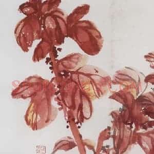 1954年 汪慎生《花卉册页》国画花鸟写意作品图片赏析