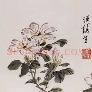 1957年 汪慎生《花鸟册页》国画花鸟兼工帯写作品图片赏析
