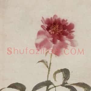 1960年 汪慎生《芍药》国画花鸟写意作品图片赏析