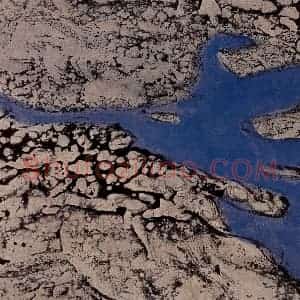 1991年 周韶华《高山湖》国画山水作品图片赏析