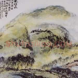 1988年 朱屺瞻《短衣匹马》国画山水作品图片赏析