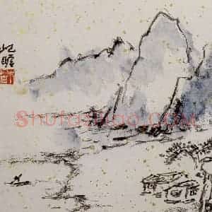 1991年 朱屺瞻《山水册》国画山水作品图片赏析