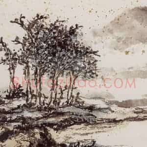 1991年 朱屺瞻《山水册》国画山水作品图片赏析