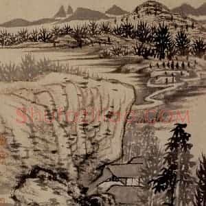 明末清初 石涛《金山龙游寺图册》国画山水作品图片赏析