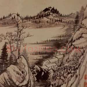 明末清初 石涛《金山龙游寺图册》国画山水作品图片赏析