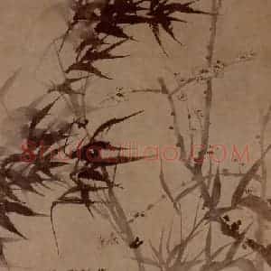 明末清初 石涛《灵台探梅》国画花鸟作品图片赏析