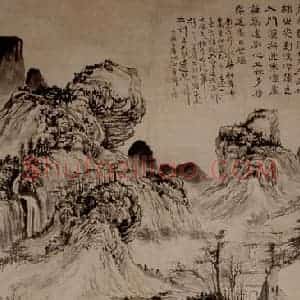 明末清初 石涛《静墨山水》国画山水作品图片赏析