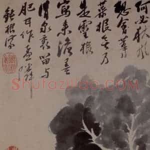 1694年 石涛《花卉12开》国画花鸟作品图片赏析