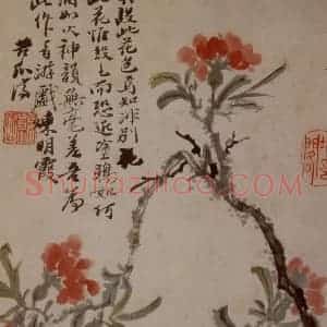 1694年 石涛《花卉12开》国画花鸟作品图片赏析