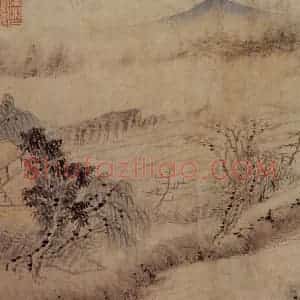 1695年 石涛《山水册8开》国画山水作品图片赏析