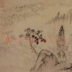 1695年 石涛《山水册8开》国画山水作品图片赏析