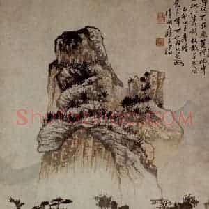 1699年 石涛《卓然庐图》国画综合作品图片赏析