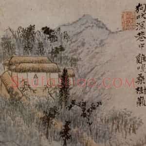 明末清初 石涛《陶潜诗意图》国画综合作品图片赏析