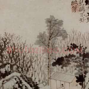 明末清初 石涛《陶潜诗意图》国画综合作品图片赏析