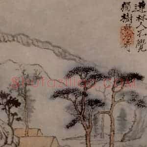 明末清初 石涛《陶潜诗意图》国画综合作品图片赏析