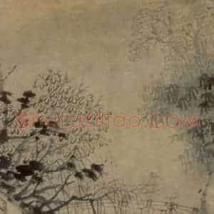 1679年 石涛《独峰石桥图》国画综合作品图片赏析