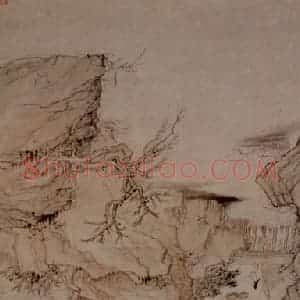 1687年 石涛《细雨虬松图》国画综合作品图片赏析