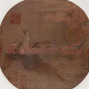 五代南唐 周文矩《仙女乘鸾图》国画人物作品图片赏析