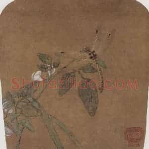 北宋 徐熙《豆花蜻蜓图》国画花鸟作品图片赏析