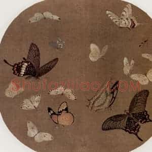 南宋 李安忠《晴春蝶戏图》国画花鸟作品图片赏析