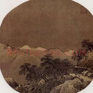 南宋《云关雪栈图》国画山水作品图片赏析