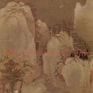 南宋《雪山行骑图》国画山水作品图片赏析