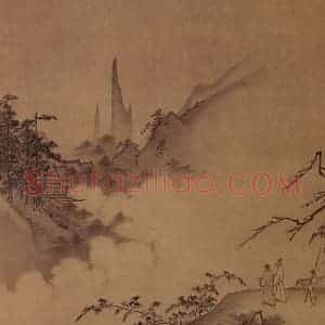 南宋 夏圭《云峰远眺图》国画山水作品图片赏析