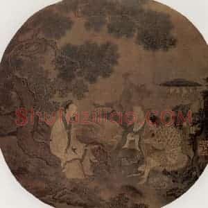 南宋 无名氏《松荫论道图》国画人物作品图片赏析