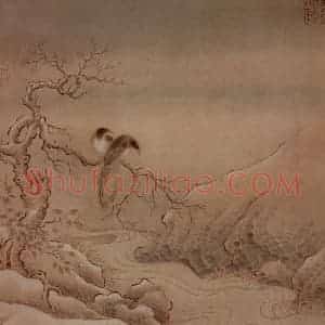 南宋 无名氏《鸟桕文禽图》国画花鸟作品图片赏析
