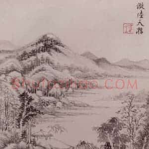 明代 王时敏《仿古山水图册》国画山水作品图片赏析