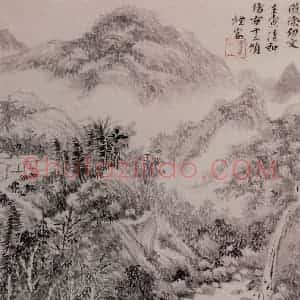 明代 王时敏《仿古山水图册》国画山水作品图片赏析