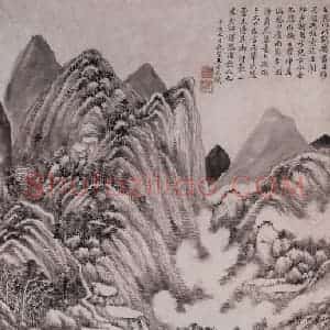 明代 王时敏《山水图轴》国画山水作品图片赏析