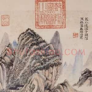 明代 王时敏《仿杜甫诗意图册》国画山水作品图片赏析