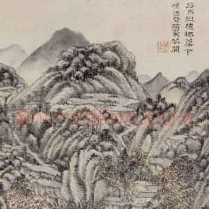 明代 王时敏《仿杜甫诗意图册》国画山水作品图片赏析
